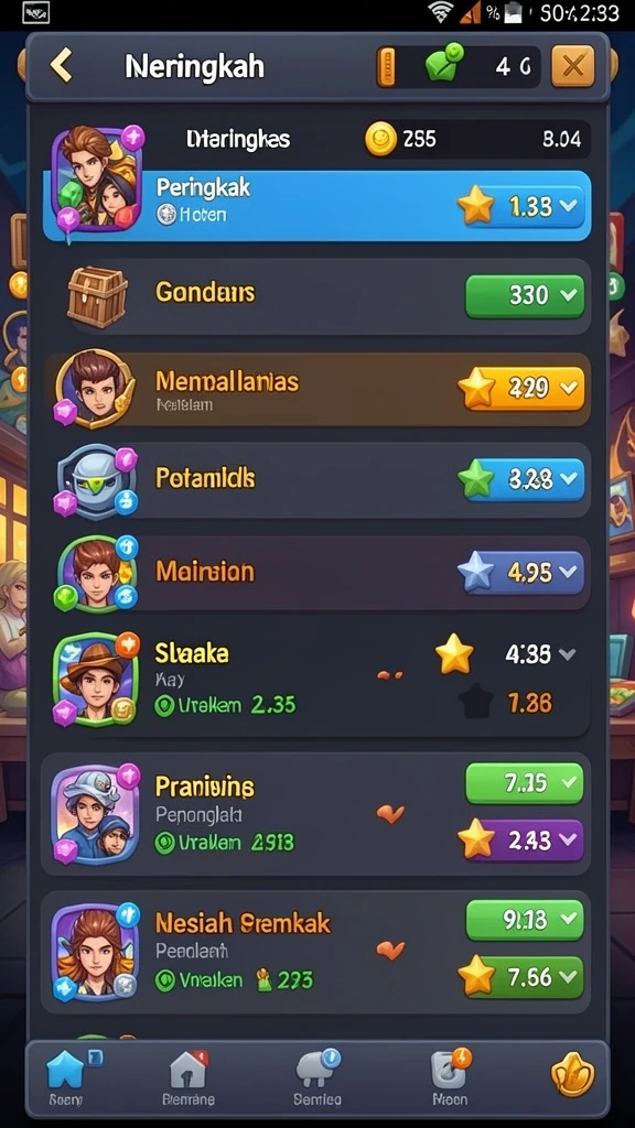 Berbagai pilihan game yang menantang dan menghibur.