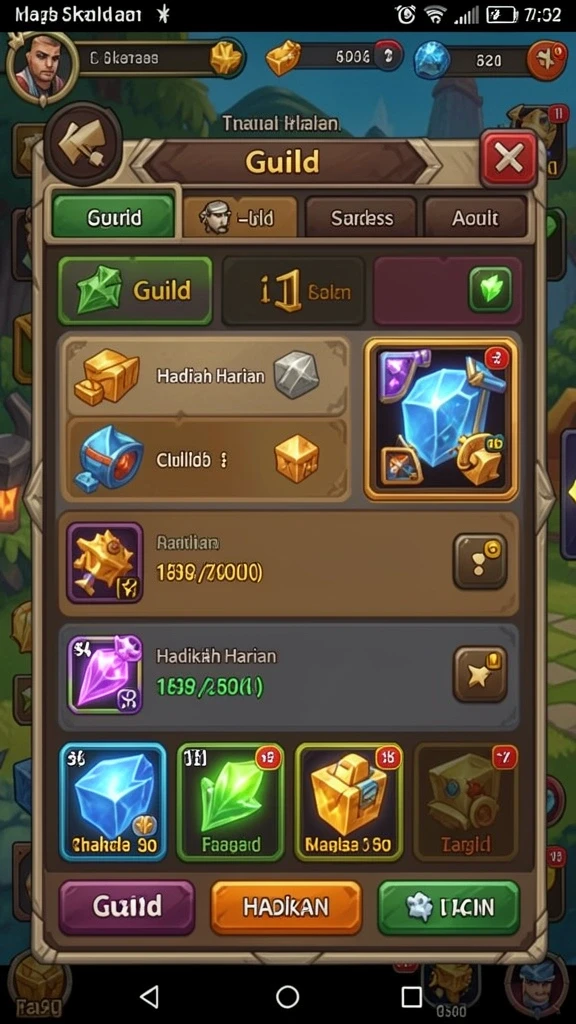 Lingkungan permainan yang kaya detail.