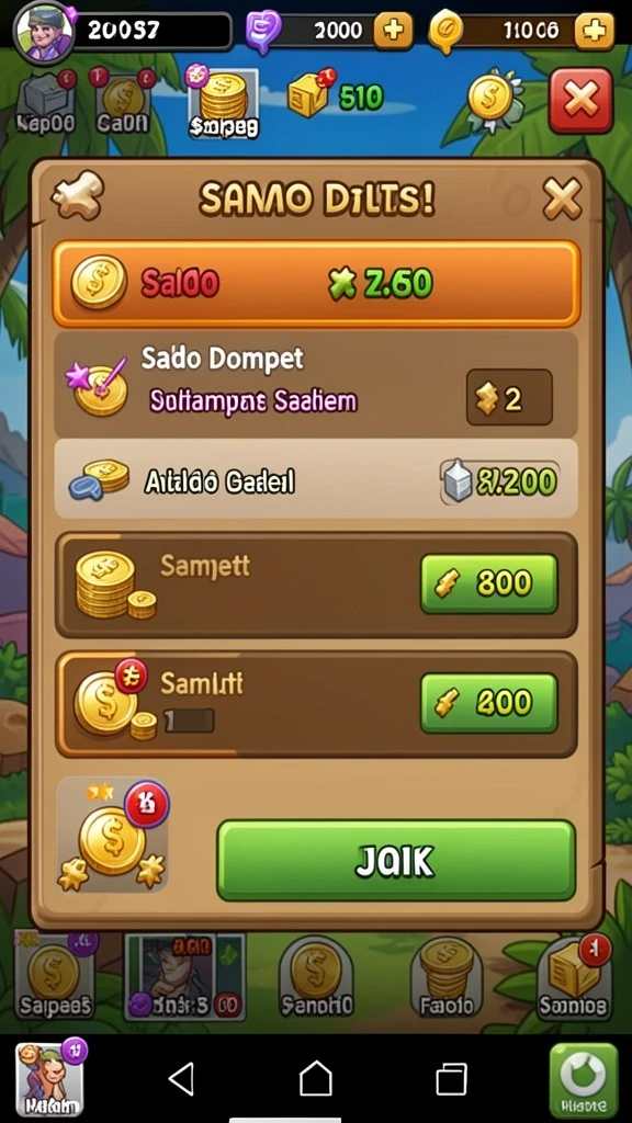 Screenshot karakter dengan desain unik dan menarik.
