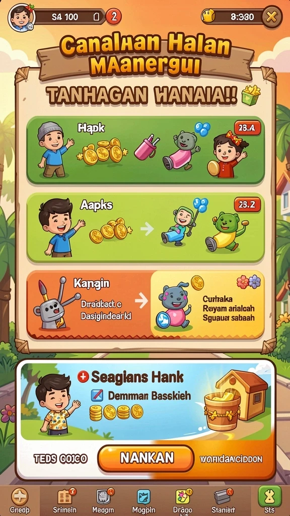 Leaderboard untuk menampilkan peringkat pemain terbaik.
