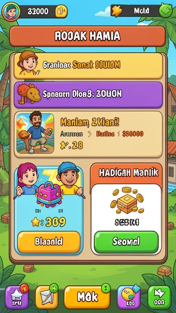 Screenshot fitur karakter yang dapat disesuaikan.